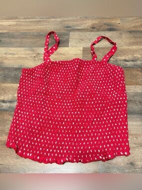 Torrid Women’s Size 2 Red White Star Print Smocked Cami Tank Top Plus Size 2X